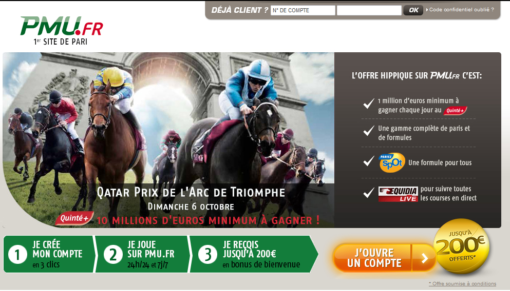 Bonus 1er depot pmu poker