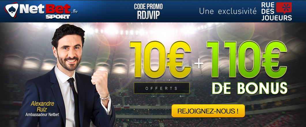 netbet exclu club rdj ruedesjoueurs 10 euros offerts