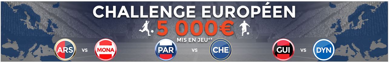 Challenge européen, 5000 € à gagner cette semaine avec ParionsWeb