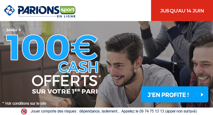parionssport en ligne 100 euros offerts en cash