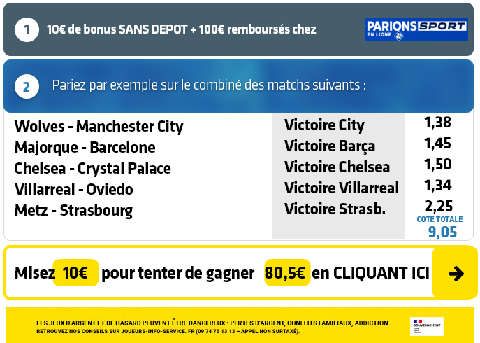 parionssport en ligne 100 euros offerts
