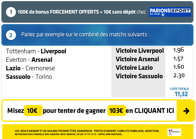 parionssport en ligne 100 euros offerts