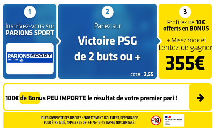parionssport en ligne 100 euros offerts