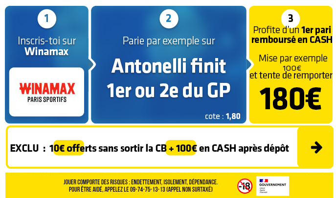 Pronostics Grand Prix F1 des États-Unis 2026 - Formule 1 (avec 110€ en cash OFFERTS chez Winamax) !