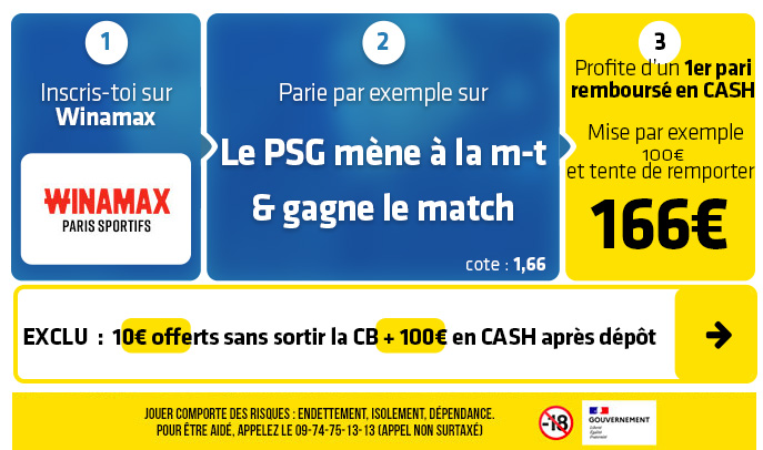 Pronostic PSG OL : Profitez de 10€ sans sortir la CB + 100€ en CASH pour miser sur le choc de Ligue 1 ce dimanche soir !