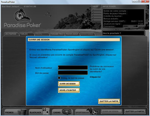logiciel paradise poker